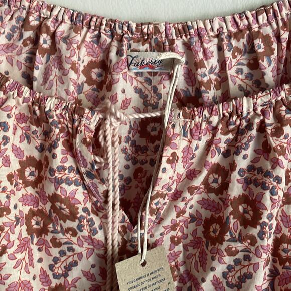 Faherty Florence Peasant Top Earth Block Print - Picture 5 of 15